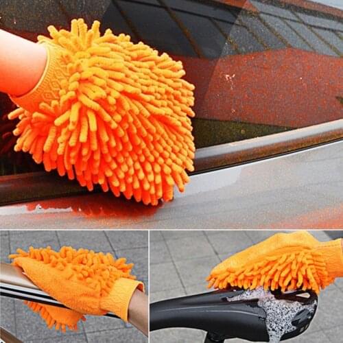 Waterproof Car Wash Microfiber Chenille Gloves Thick Car Cleaning Mitt Wax Detailing Brush Auto Care Double-faced Glove