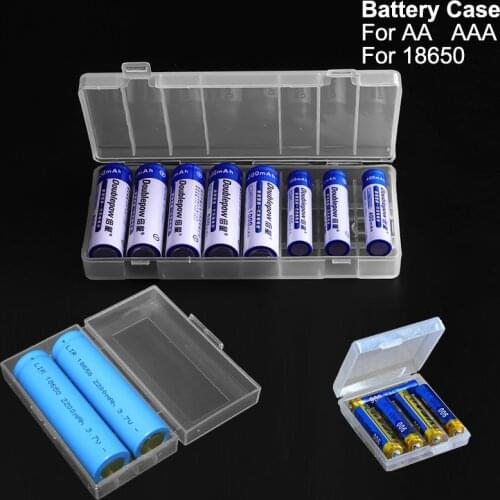 Hard Plastic Battery Case For 18650 Battery Holder Storage Cases For 2/4/8 16340 AA/AAA Rechargeable Battery Container Box