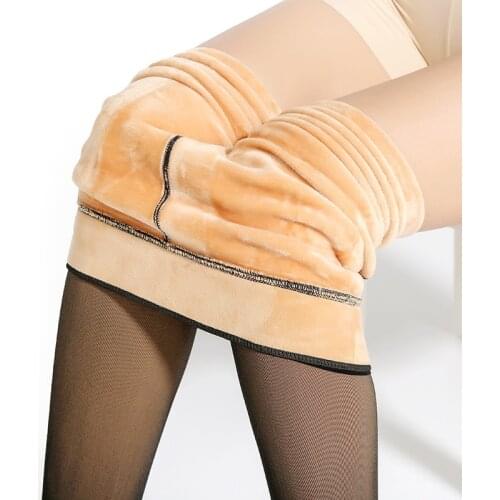 Winter Warm Pantyhose Tights Women Black Slim Pantyhose For Women Casual Fashion Plus Velvet Thick Tights