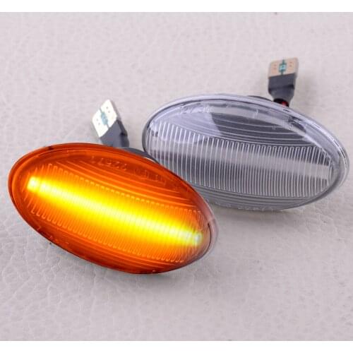 1 Pair DC 12V Clear Lens LED Side Fender Signal Marker Blinker Lights Fit for Mini Cooper R50 R52 R53 2004-2006 63137166014