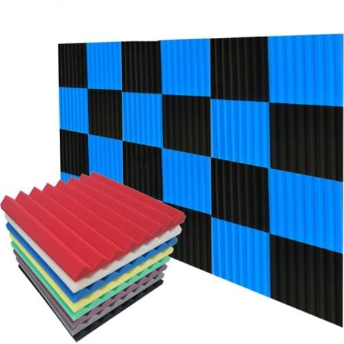 10pcs 300x300x25mm High Density Bass Trap Acoustic Foam Triangular Groove Studio Acoustic Foam for KTV Studio Wall Foam Panel