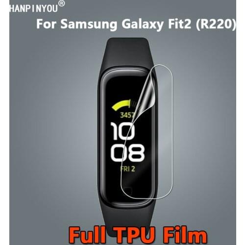 10Pcs For Samsung Galaxy Fit2 Fit 2 R220 Smart Band Clear Full Cover Soft TPU Hydrogel Film Screen Protector -Not Tempered Glass