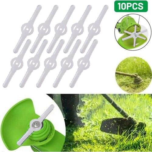 10PCS Lawn Mower Plastic Blade Garden Mower Parts Lawn Trimmer White Nylon Plastic Blade Weeding Blade
