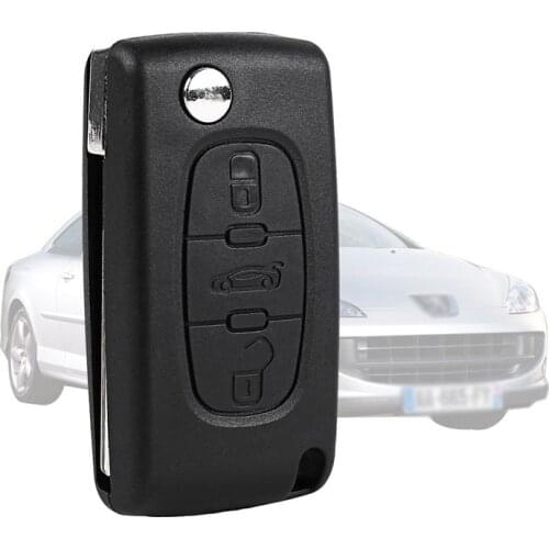 3 buttons Key remote shell for Peugeot 407 and 407 SW foldable