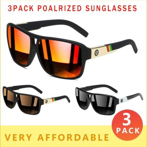 3 PACK Polarized Goggles Men Sport Eyewear Square Sunglasses Male Brand Driving Polarized Glasses Outdoor UV400 Goggles X45