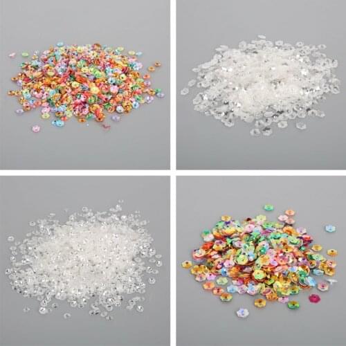 4-10mm Bright White 3D Sequin Flower Glitter Paillette for Scrapbooking Wedding Art Decoration DIY Sewing Accessories