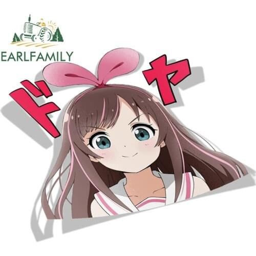 EARLFAMILY Car Sticker for Kizuna A.i. Anime Vinyl Transfer Stickers Rear Windshield Trunk Vinyl Decal Slap Stickers