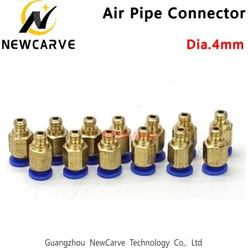 4mm PC Air Pneumatic M6 Hose Tube Male Thread Air Pipe Connector Quick Coupling Brass Fitting NEWCARVE