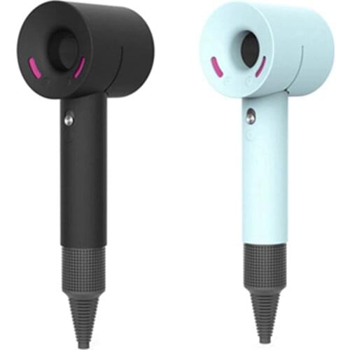 2x Hair Dryer Case Cover for Dyson Soft Silicone Gel for Supersonic Hair Dryer Black & Blue