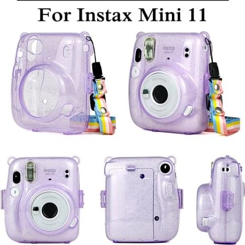 For Instax Mini 11 Bag Portable Transparent Camera Case Dustproof Protective Cover pvc shell With Strap Anti Impact For Fuji