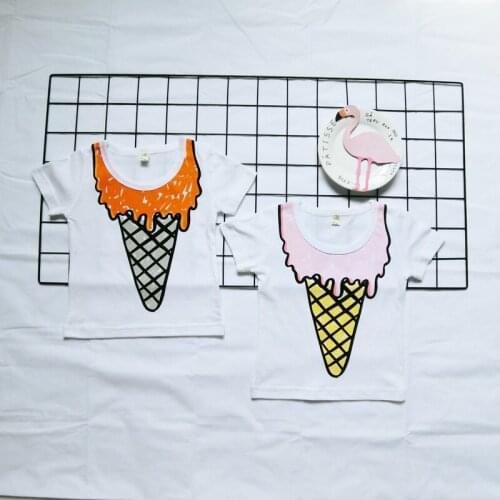 Children Ice Cream Printed T Shirt Summer Kids Short-sleeve Tops Clothes Boys Cotton Tee Shirts Toddler Cartoon T Shirt Clothes