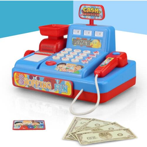 Child Simulated Light Market Cash Register Plastic Kids Role Play House Toy Gift Pretend Play Perfect Early Educational Toys