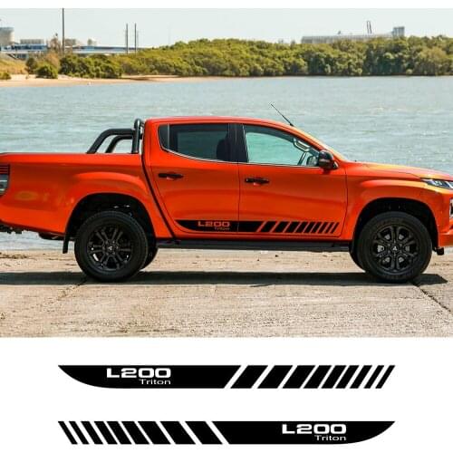 For Mitsubishi L200 Triton Pickup Door Side Stripes Stickers Truck Graphic Decor Decals Car Custom Cover Auto Tuning Accessories
