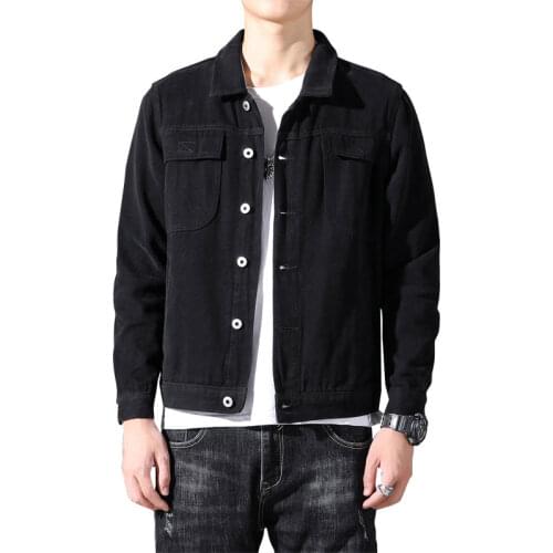 5 Colors Denim Jacket Men Jeans Coat Cotton Turndown Collar Long Sleeve Single-Breasted Street Casual Clothes Cowboy Brand