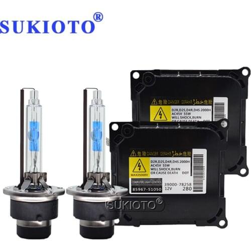 SUKIOTO High Bright 55W D2S 5500K HID Headlight Xenon Kit D4S Auto Lamp Bulb For Toyota Lexus DDLT003 85967-51050 OEM Ballast
