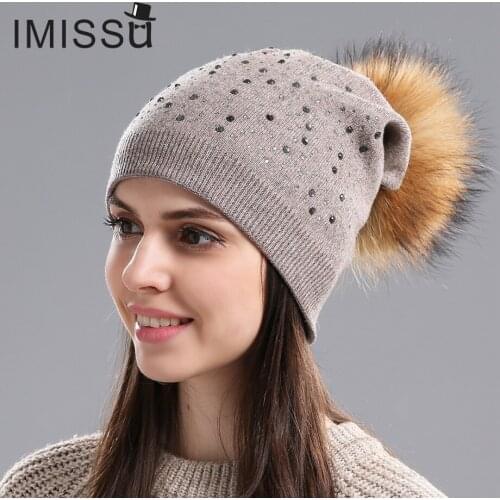 IMISSU Women's Hats With Pompoms