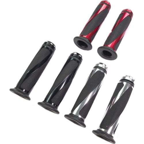 JEAZEA 1 Pair 7/8" 22mm Rubber CNC Aluminum Hand Grips Handle Handlebar for Harley Chopper ATV Dirt Bike Yamaha Motorcycle