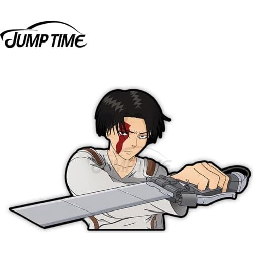 JumpTime 13 x 5.6cm Levi Half Attack on Titan Auto Decal DIY Waterproof Personality Creative Waterproof Car Stickers for Vehicle