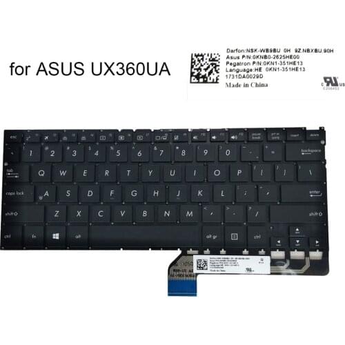 English backlit keyboard For Asus Zenbook Flip UX360 UX360U UX360UA US qwerty Laptop keyboards backlight New work 0KNB0 2625HE00