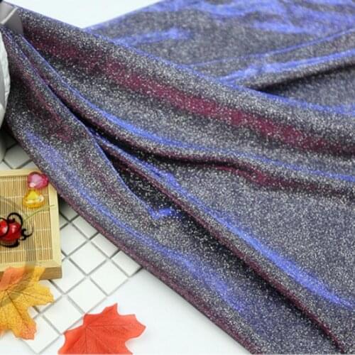 Fashion Glitter Colorful Gradient Fabric For Dress,Costumes Cloth,Background Decor Black Silver Pink Blue Yellow by the meter