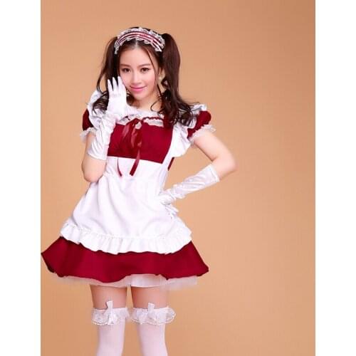 Candy Color Maid Outfits Lolita Dress Cartoon Costume Cosplay princess Cute Style Lolita Girls Dress Suits with Plus Size S-2XL