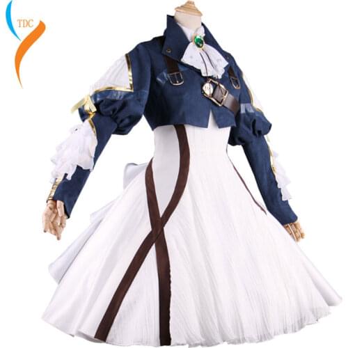 2019 New Fashion High Quality Violet Evergarden Highly Reductive Dress Uniforms Cosplay Costume Free Shipping