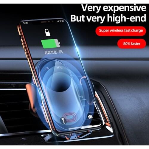 The new 15W car mobile phone wireless charging infrared automatic sensor car mobile phone holder wireless charger