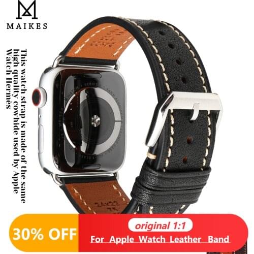 Top Quality Watch Band Series 6 SE 5 4 3 2 1 For Apple Watch 44mm 40mm 42mm 38mm Bracelet Leather Strap For iWatch Accessories