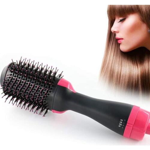 One Step Hair Dryer Straight Hair Comb Negative Ions Dryer Brush Professional Rotating Comb Style Blow Hot Air Brush Salon Tool