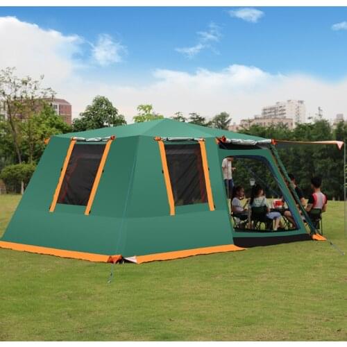 L size Automatic Aluminum Rod Two-Bedroom One-Hall Tent Outdoor 5 6 8 People Outdoor One-Bedroom Camping Water Resistant Tent