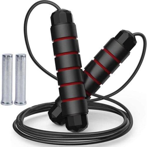 Durable Jump Rope Crossfit Tangle-Free Rapid Speed Jumping Rope with Weight Block Steel Skipping Rope Gym Fitness Home Exercise