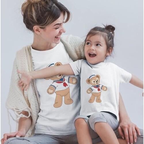 Family Look Shirt Mommy And Me Clothes White T-Shirt Dad Baby Girl Tops Father Mother Daughter Son Matching Family Outfits Look