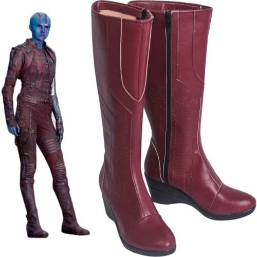 Nebula Cosplay Boots Knee-high Cosplay Shoes Nebula Red Boots Cosplay Custom Made