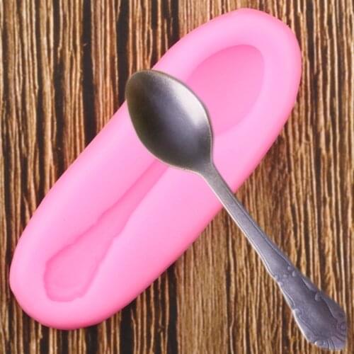 Spoon Shape Silicone Mold Fondant Cake Decorating Tools Cupcake Baking Chocolate Molds Soft Ceramic Candy Moulds