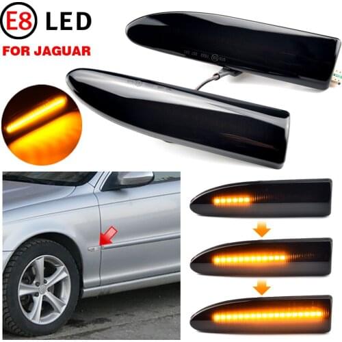 LED Dynamic Fender Signal Yellow Light Side Marker Sequential Lamps For Jaguar X-Type 2002 2003 2004 2005 2006 2007 2008 2009