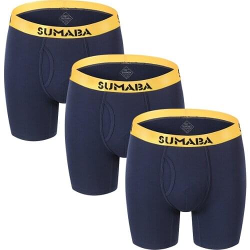 3-Pack Mens Boxer Briefs Underwear Set Fashion Trend Youth Ventilation Mens Boxer Shorts Bamboo Bodysuit Male Panties Shorts