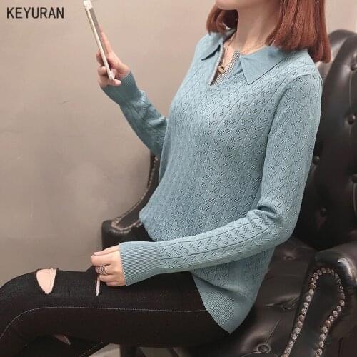 Spring Hollow Out Women Pullover Sweaters Fashion Loose Long Sleeve Knitted Jumper Tops Soft Female Knitting Sweater Plus Size