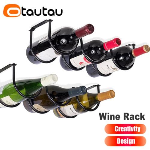 1Pc Creative Wine Bottle Rack Holder Iron Wine Display Shelf Under Cabinet Wine Rack Wave Design for Restaurant Home