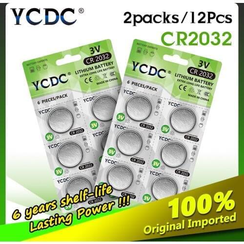2Cards=12pcs CR2032 Lithium Battery 3V CR 2032 Button Batteries 5004LC KL2032 Coin Cell For Toys Remote Watch