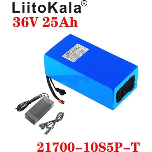LiitoKala 36V 25ah 21700 10S5P Electric Bicycle Battery 36V 25AH 1000W Lithium Battery Built-in 20A BMS Electric Bikes Motor