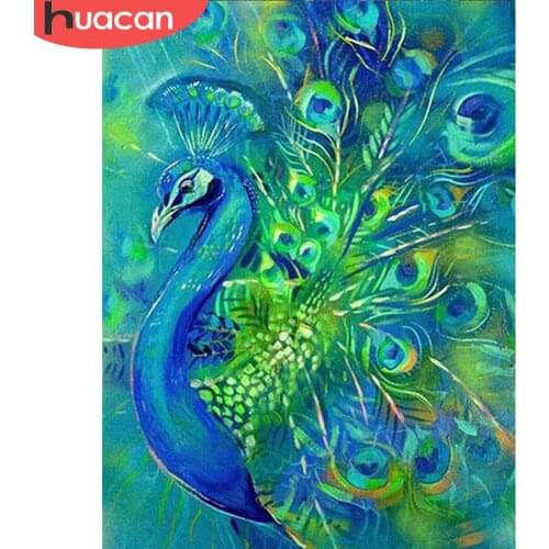 HUACAN 5d Diamond Painting Peacock DIY Mosaic Rhinestones Pictures Diamond Embroidery Animal Home Decor Wall Art