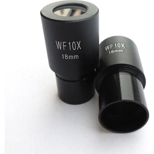 Biological Microscope 10X Wide Field Eyepiece Optical Glass Lens WF10X 23.2mm Mounting Size 2 PCS
