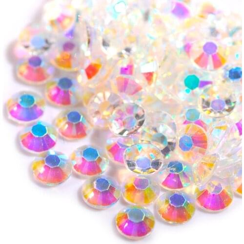 2mm 10000Pcs /Bag Resin Jelly Crystal Clear AB Transparent Flatback Non Hotfix Glitter Rhinestones