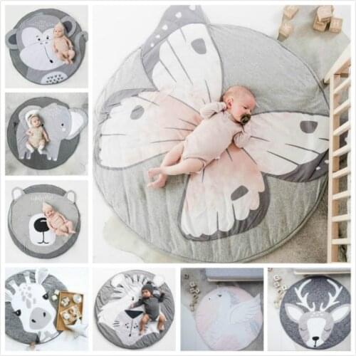 Baby Play Mat Pad Cotton Newborn Infant Crawling Blanket Playmat Round Carpet Floor Rug Kids Children Room Decor Children Mat