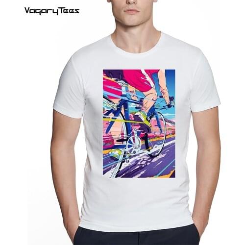 Bicycle Graphic Tshirt Fashion Men Short Sleeve Cycling Psychedelic Bike Print Casual Tops Hip Hop Boy unisex streetwear top tee