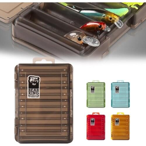 Fishing Lure Box 12 Rooms Double Sided Fishing Tackle Box for Baits Plastic Bait Hook Storage Box Fishing Accessories