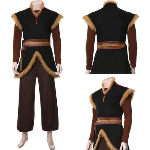 Kristoff Cosplay Costume Adult Men Uniform Suit Outfit Halloween Carnival Costume Winter Suit Full Set
