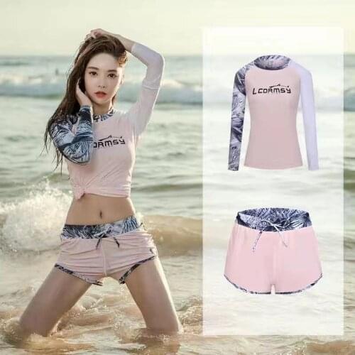 For Women Split sunscreen long sleeve diving suit Quick dry Surf wetsuit Jellyfish suit Rash Guards Beach shorts Beach pants