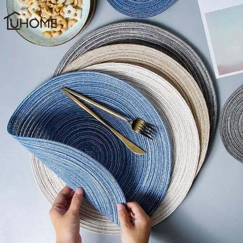 Round Ramie Insulation Pad Solid Place Mat Flax Non-slip Table Mat Kitchen Accessories Decoration Home Mat