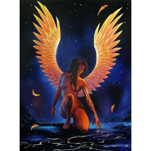 Wings Woman full square round drill diy diamond painting Portrait 5d diamond mazayka embroidery portrait New Gift,i35